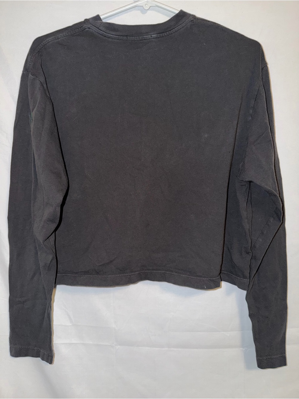 AGOLDE Mason Cropped Long Sleeve Tee Black Organic Cotton S - Picture 6 of 6